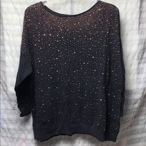 Black sweater with gold sparkly beading